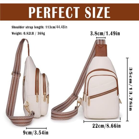 Cross Body Bags for Woman Men Sling Bag Chest Bag with Adjustable Strap - Picture 2 of 6